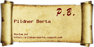 Pildner Berta névjegykártya